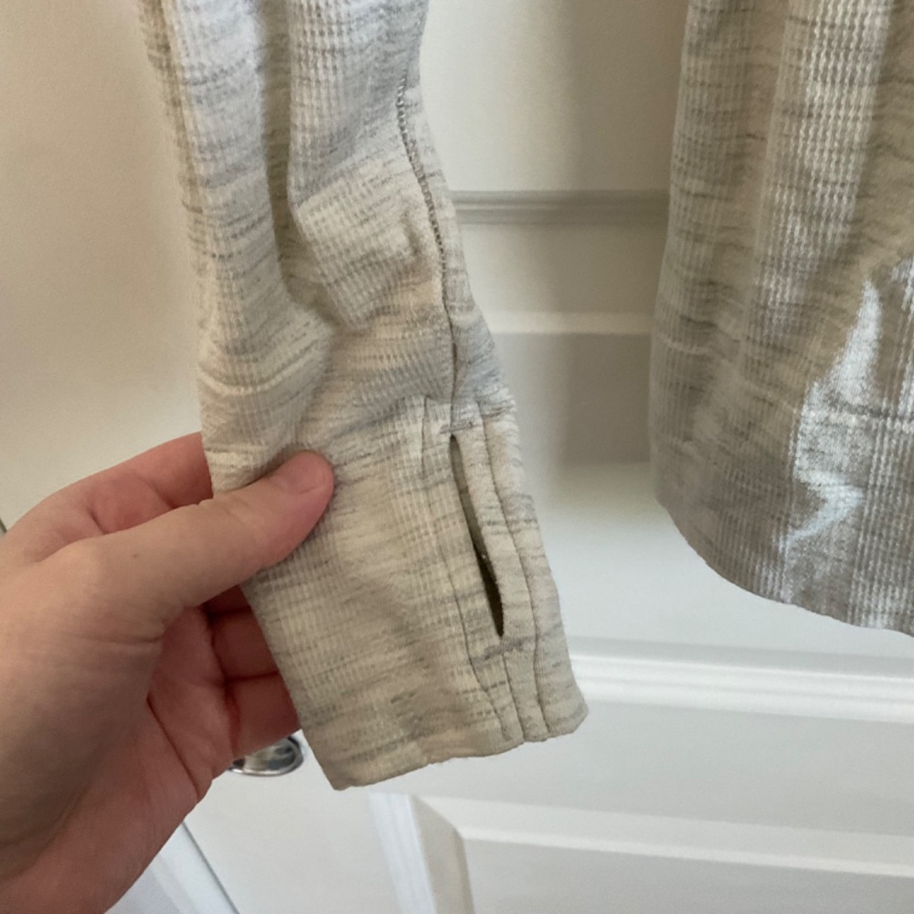Athleta Ribbed Wool Blend Sweater - Cream/Grey - Size XS - Picture 3 of 5